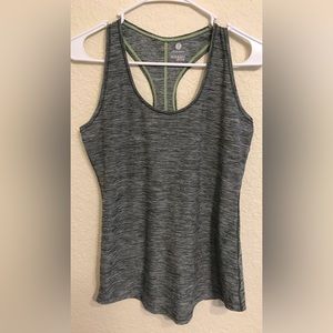 Old Navy Active Fitted Grey/Green Racer Back Tank Top